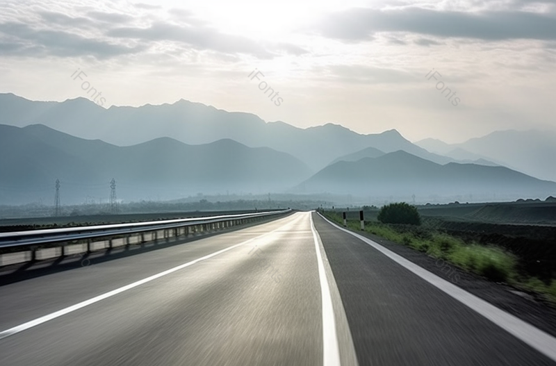 山脉户外唯美自然景观高速公路上的丁达尔光线天空,高清,摄影图,摄影图片,图片大全,摄影图免费下载